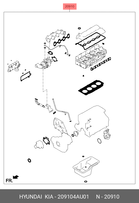 Прокладка двигателя - Hyundai/Kia 209104AU01