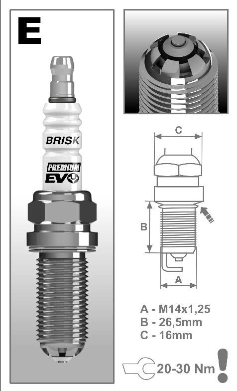 Свеча зажигания, комплект - Brisk ER15SXC
