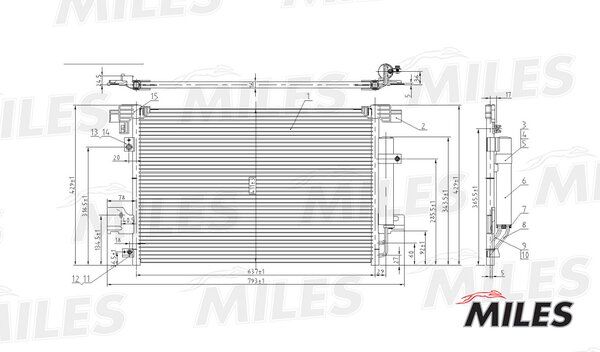 Конденсер mitsubishi lancer / outlander 1.5-2.4/2.2d 07- - Miles ACCB007