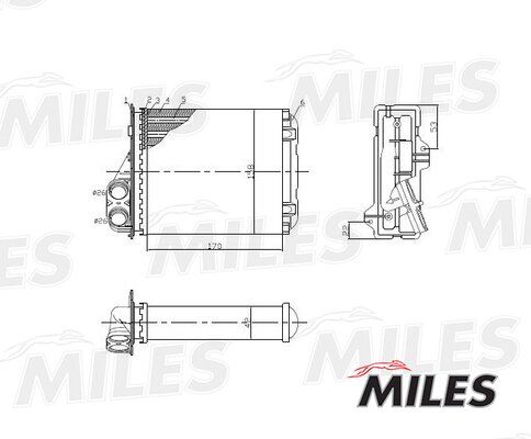 Радиатор отопителя renault logan/duster/sandero 1.2-2.0/1.5d 04- - Miles ACHM001