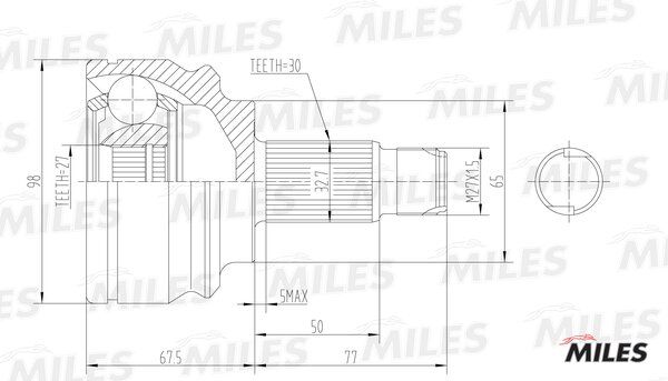 Шрус BMW x5(e53) 00-07 нар. - Miles GA20042