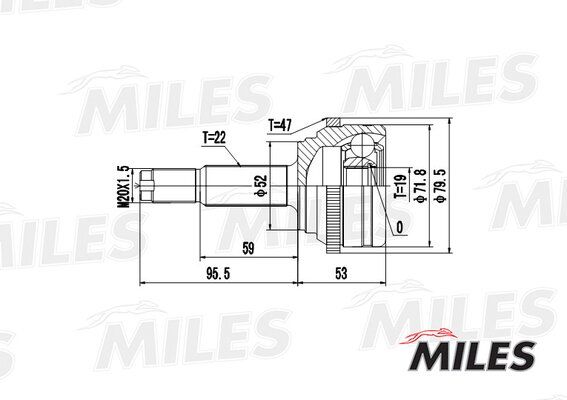 Шрус chevrolet aveo 1.2 03- нар. - Miles GA20043