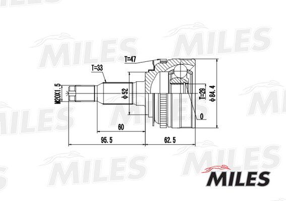 Шрус chevrolet lanos/nubira 1.6/2.0 нар.(ABS) - Miles GA20051