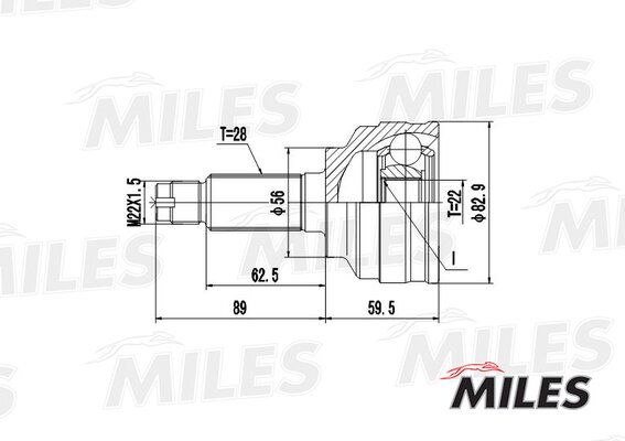 Шрус mazda 626 1.8 97- нар. - Miles GA20226