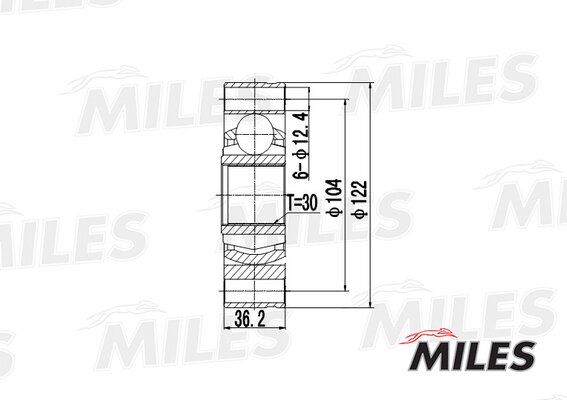 Шрус MB w638 2.0d/2.2d 99-03 внутр. - Miles GA10018