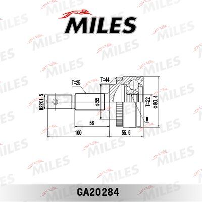 Шрус nissan almera N16 1.5 03-11 нар. +abs - Miles GA20284