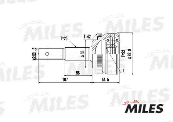 Шрус nissan almera n15/sunny 1.4-2.0d 90-00 нар. (abs) - Miles GA20291