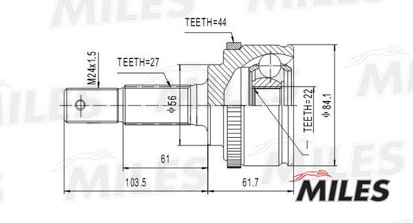 Шрус nissan primera 1.6 96-02 нар.(ABS) - Miles GA20311