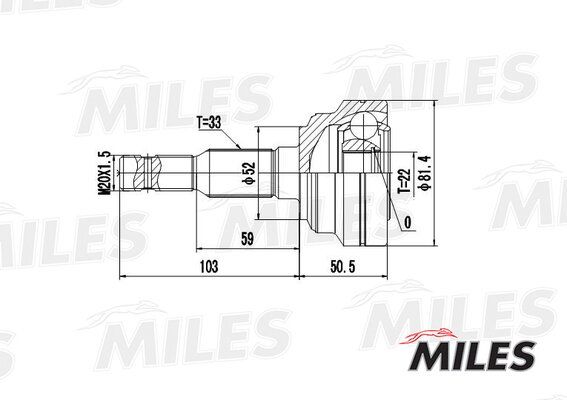 Шрус opel astra 1.4-1.7td 98-05 нар. - Miles GA20344