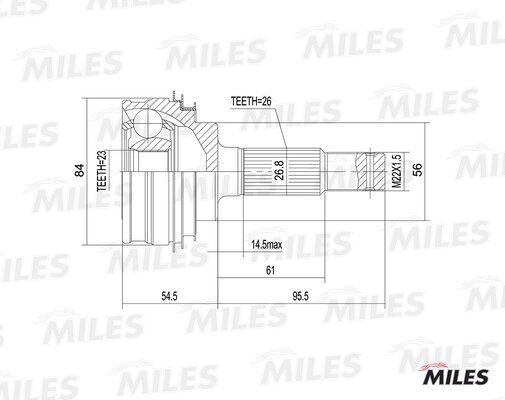 Шрус toyota carina e 1.6 88-98 нар. - Miles GA20467