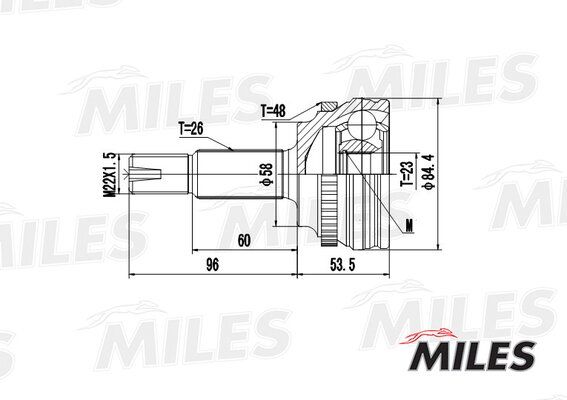 Шрус toyota corolla 1.3 92-97 нар. (abs) - Miles GA20473