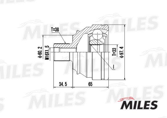 Шрус VW T4 1.8-2.5 90-03 нар. - Miles GA20526