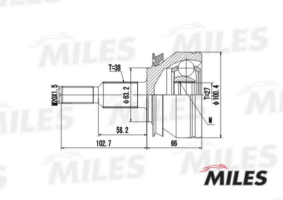 Шрус VW T5 1.9d/2.0 03- нар. - Miles GA20530