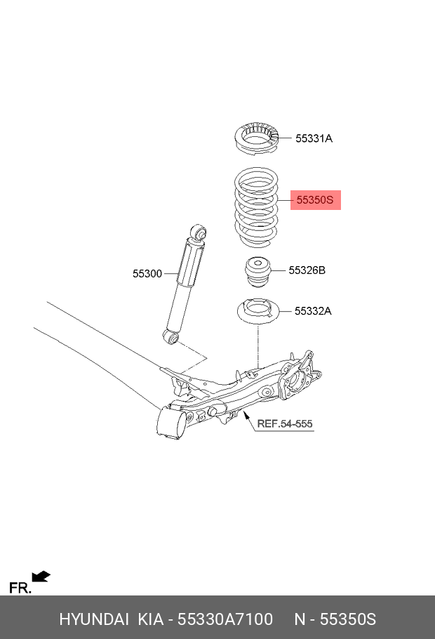 Пружина подвески задней Cerato12- - Hyundai/Kia 55330A7100