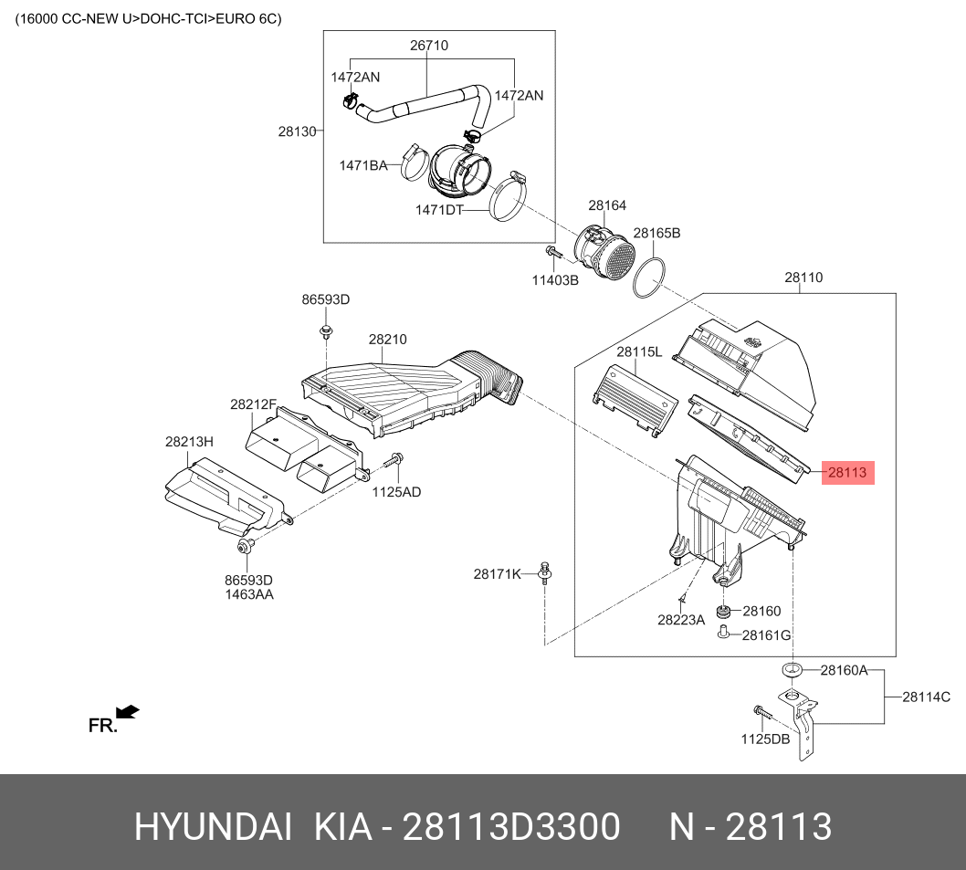 Фильтр воздушный - Hyundai/Kia 28113-D3300
