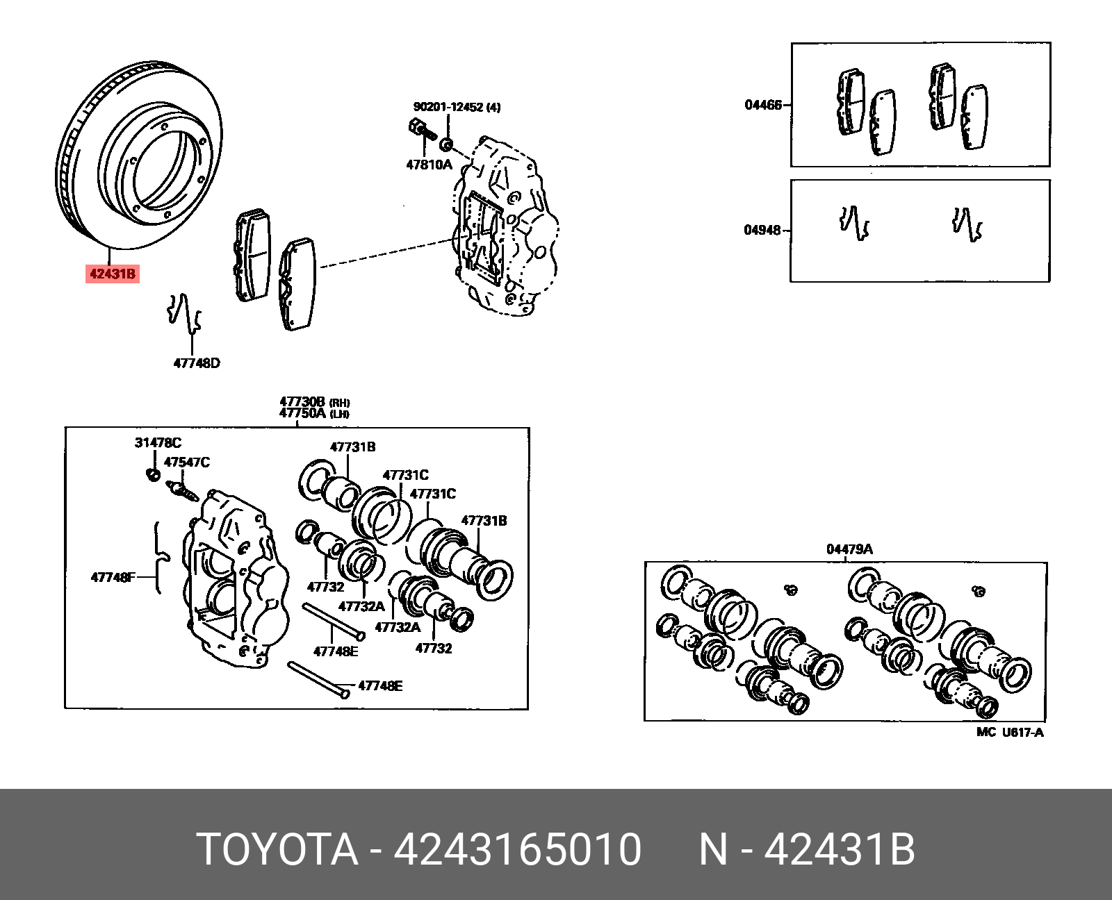 Диск тормозной - Toyota 42431-65010