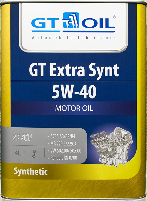 Масло Extra Synt, SAE 5w-40, API sn/cf, 4л - Gt oil 8809059407417