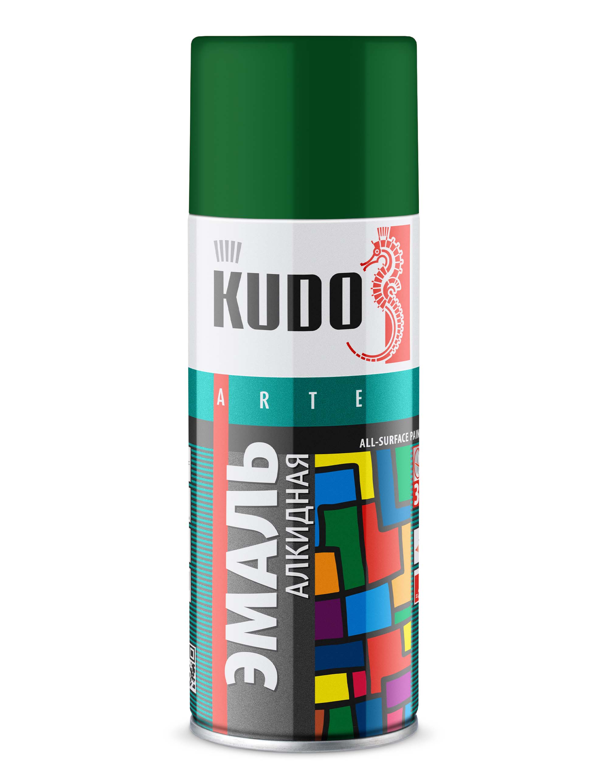 Эмаль универсальная «3p» technology Зелёная RAL 6029 520 мл - KUDO KU-10081