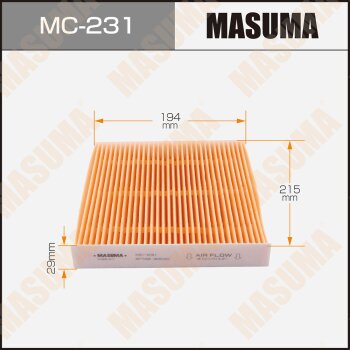 Фильтр салона стандарт - Masuma MC231