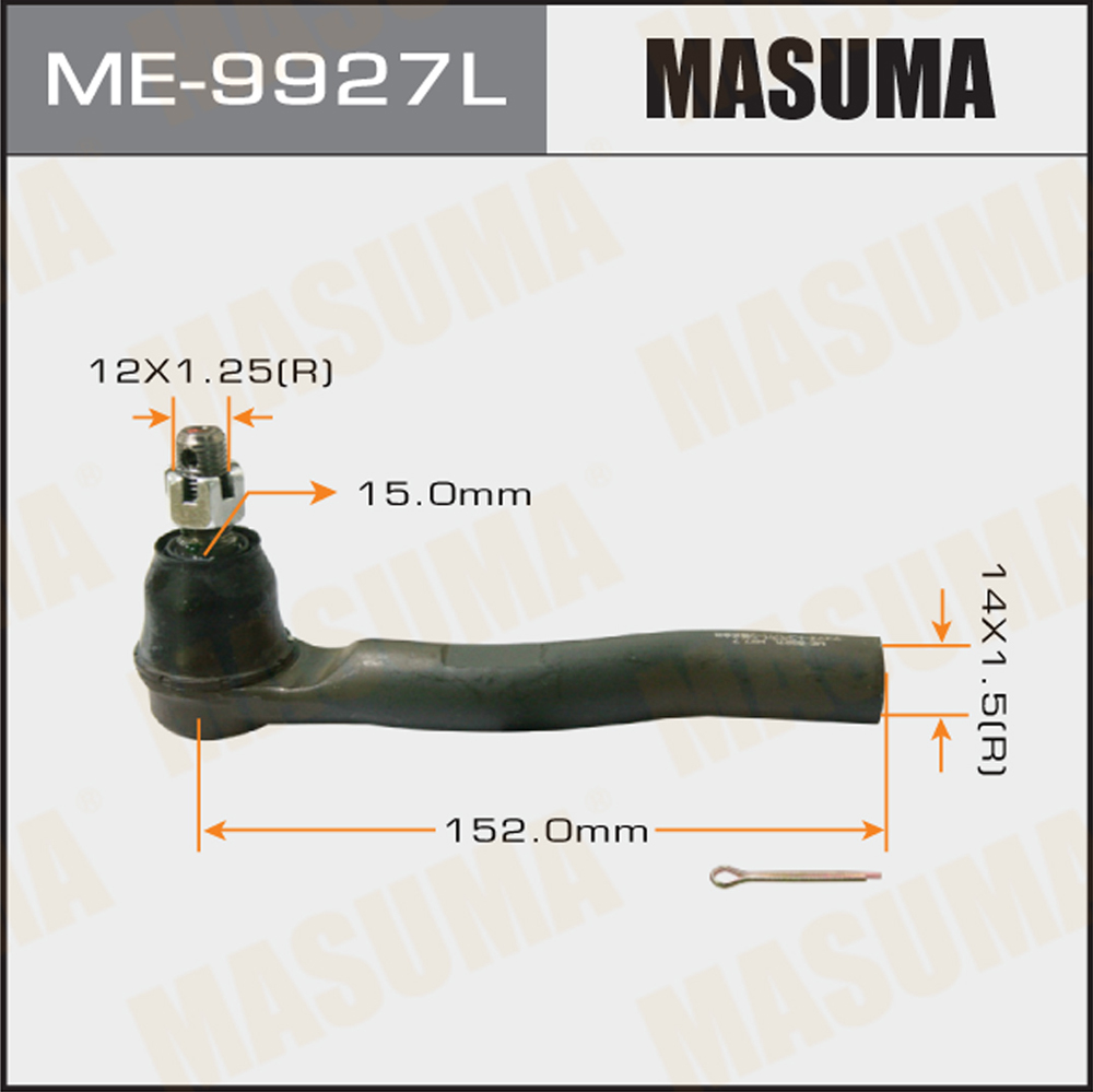 Наконечник рулевой тяги masuma cr-v/ rm1, RM4 2012- LH, me-9927l | лев | - Masuma ME9927L