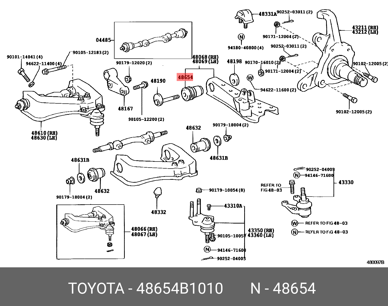 Деталь | перед лев | - Toyota 48654-B1010