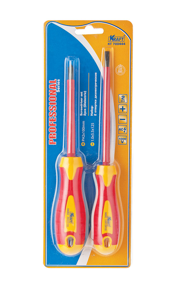 Набор: 2 Отвертки диэлектрические - KRAFT KT 700444