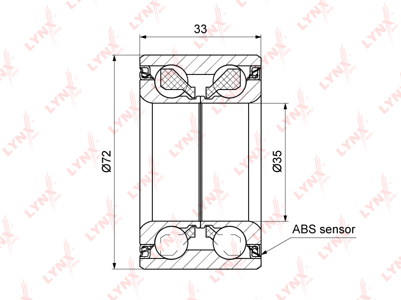 Комплект подшипника ступицы колеса | перед | - LYNXauto WB-1287