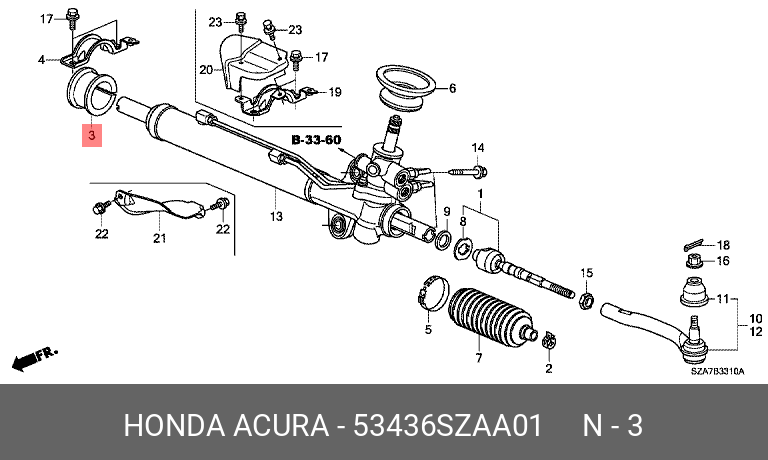 Сайлентблок - Honda 53436-SZA-A01