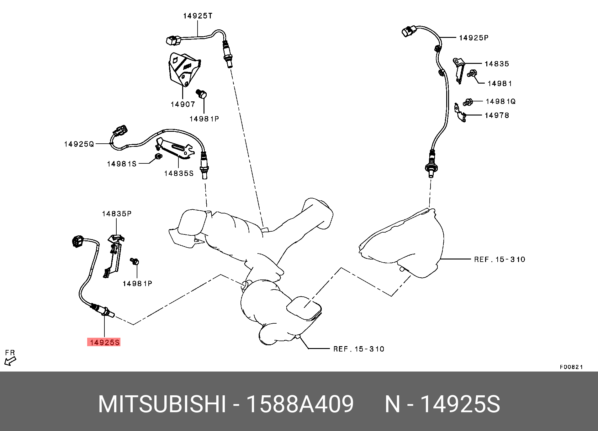 Датчик кислородный - Mitsubishi 1588A409