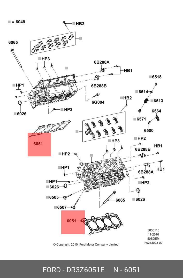 Прокладка гбц eac - Ford DR3Z6051E