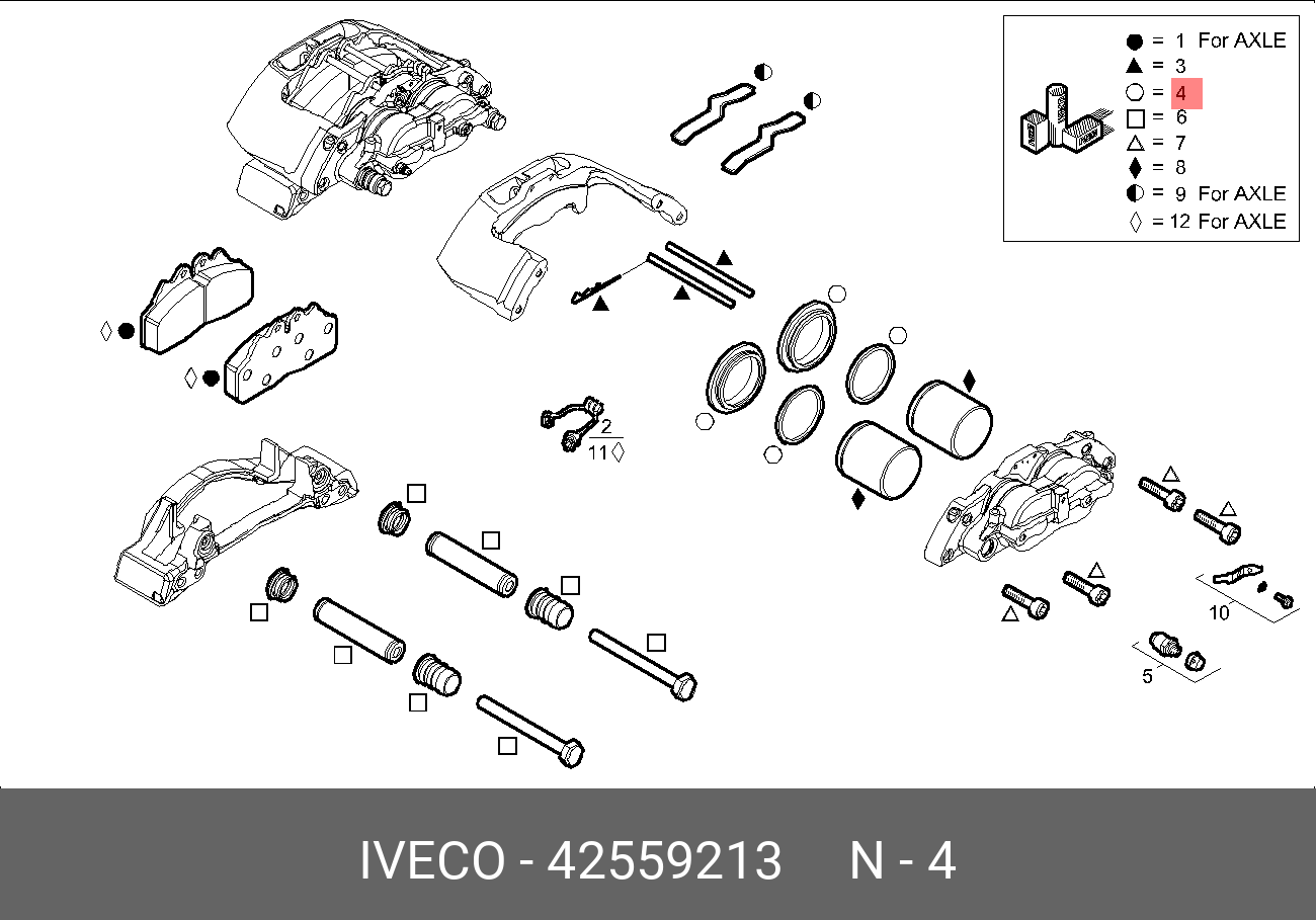 Ремкомплект суппорта - Iveco 42559213