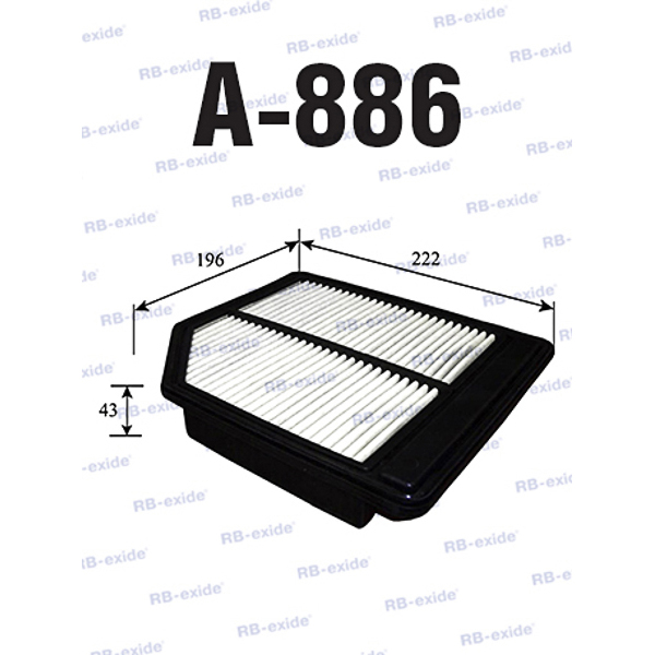 A-886 17220-rna-a00 фильтр воздушный rb-exide - Rb-exide A886