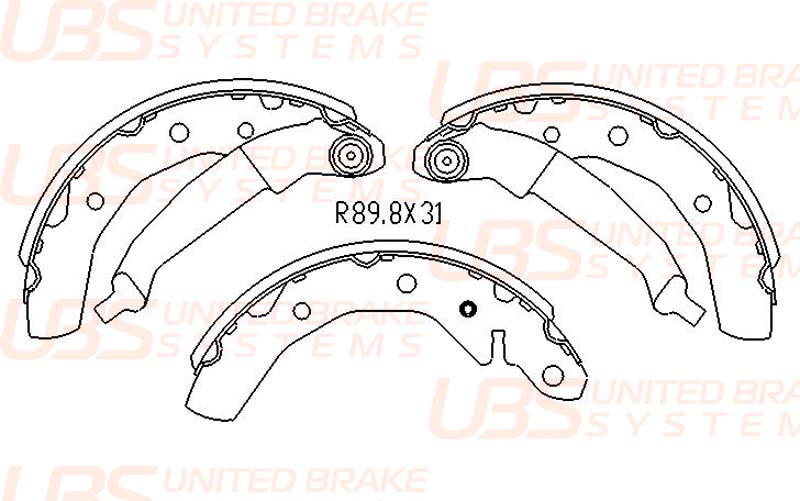 Колодки тормозные барабанные | зад | - UBS B12-04-002