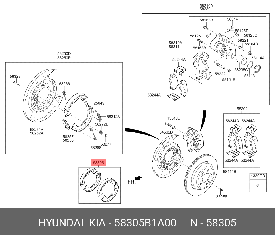Колодки тормозные дисковые - Hyundai/Kia 58305B1A00