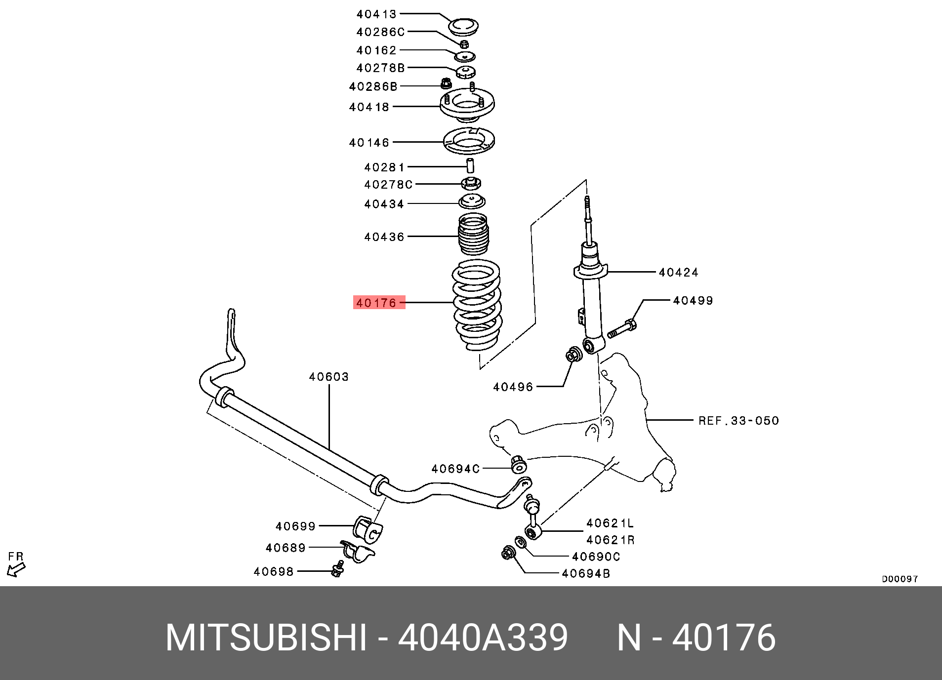 Пружина ходовой части - Mitsubishi 4040A339