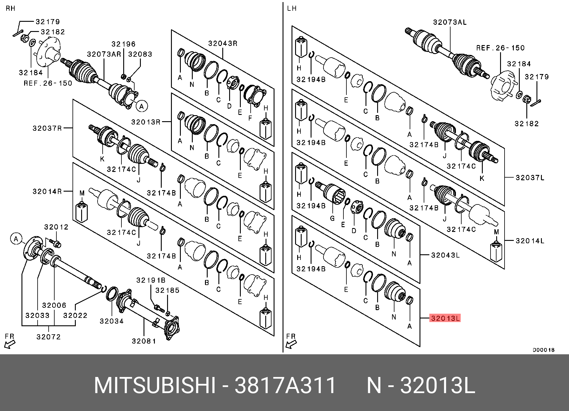 Пыльник шруса - Mitsubishi 3817A311