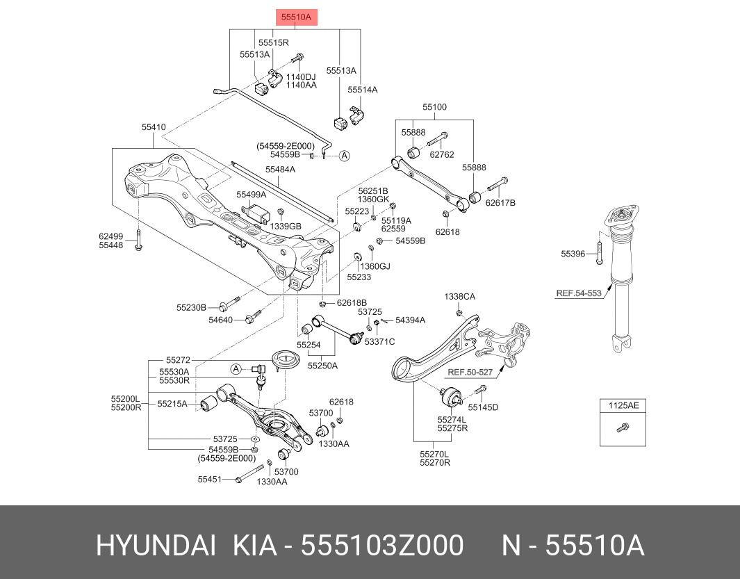 Стабилизатор - Hyundai/Kia 555103Z000
