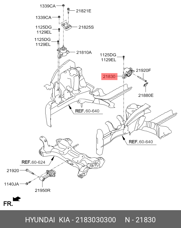 Опорный узел двигателя - Hyundai/Kia 2183030300