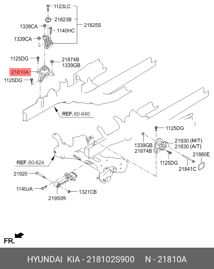 Опорный узел двигателя - Hyundai/Kia 218102S900
