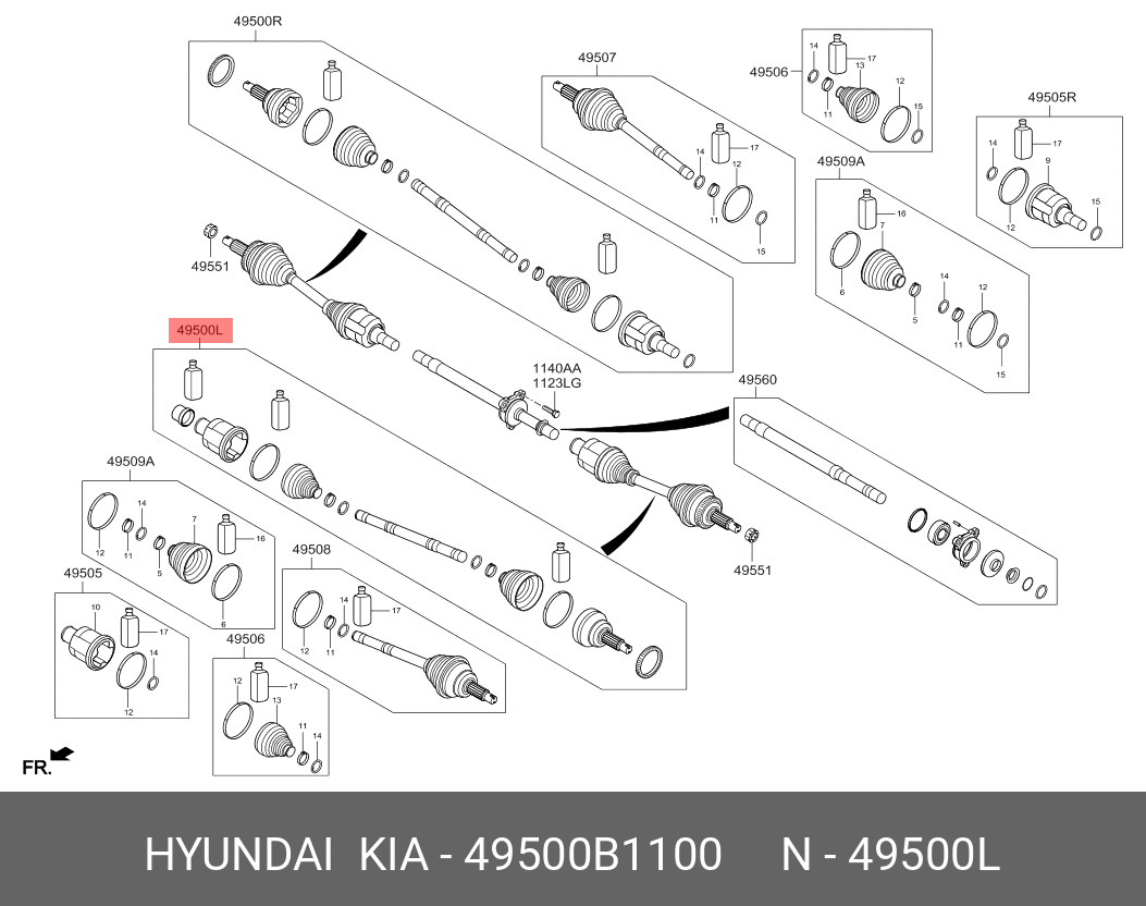Шрус - Hyundai/Kia 49500B1100