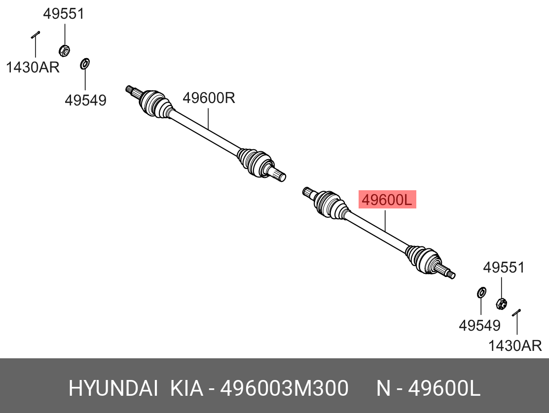 Шрус - Hyundai/Kia 496003M300
