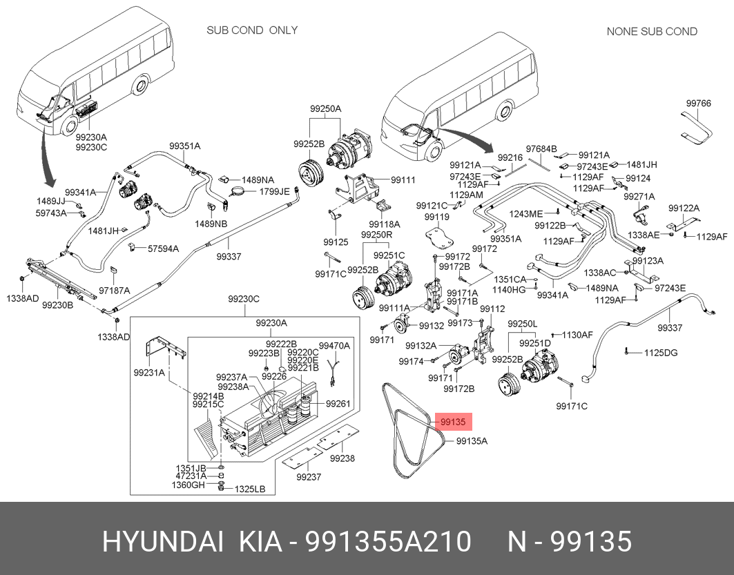 Приводной ремень - Hyundai/Kia 991355A210