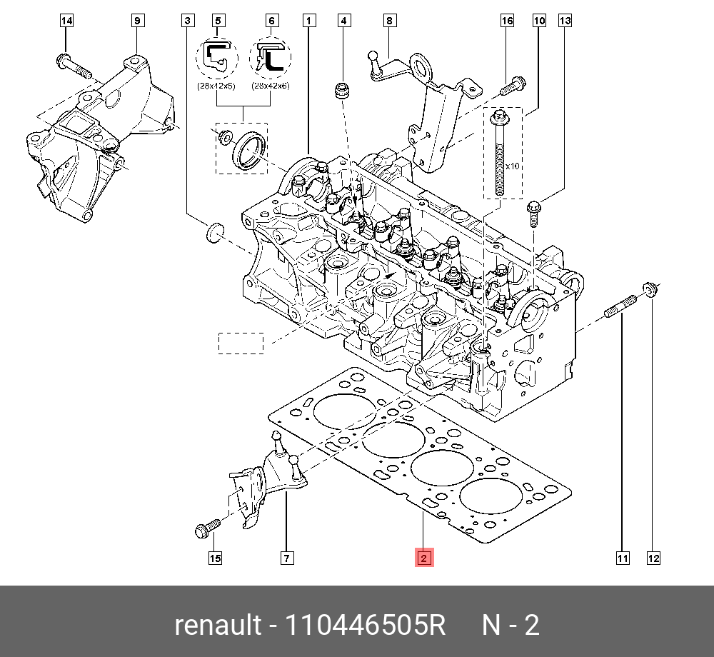 Прокладка головки блока цилиндров - Renault 110446505R