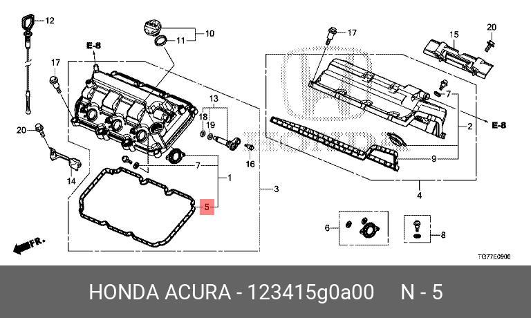Прокладка головки блока цилиндров - Honda 12341-5G0-A00
