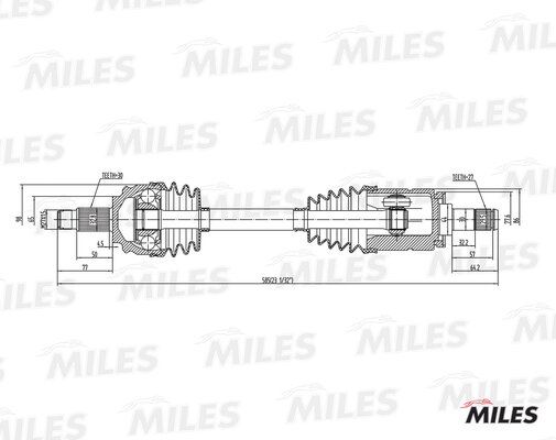 Привод в сборе BMW E53 3.0d-4.6 00- пер. лев. - Miles GC01020