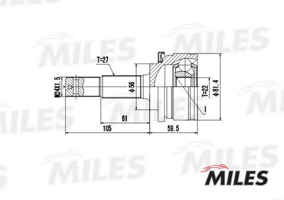 Шрус нар nissan primera p10 16 20d 90-96 uk Miles GA20313 2849₽