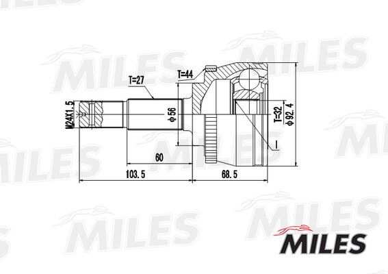 Шрус nissan primera 1.6-2.0 96-02 нар.(ABS) - Miles GA20316