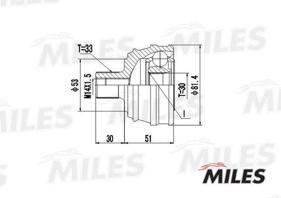 Шрус audi 80/90 1.6-1.9d 88-91 нар. - Miles GA20012
