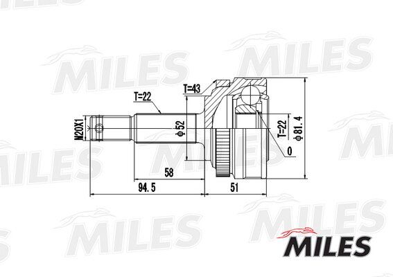 Шрус opel vectra 1.4/1.6 89-96 нар.(ABS) - Miles GA20364