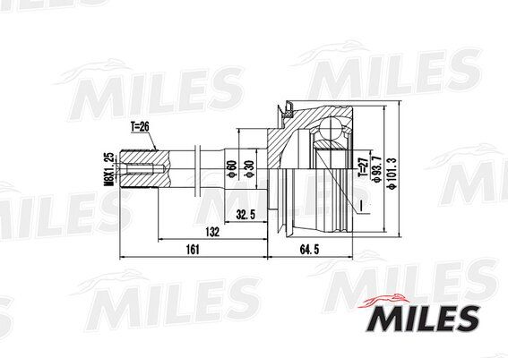 Шрус toyota 4runner/hilux 2.4-3.4 87-02 нар. - Miles GA20450
